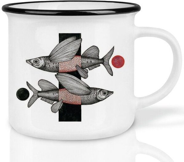LIGARTI Keramiktasse – Fliegende Fische