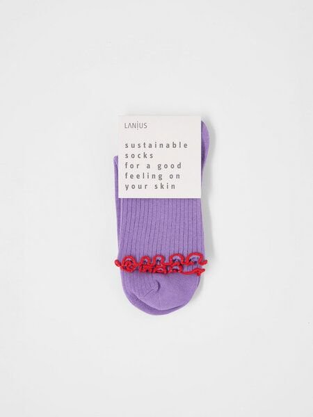 LANIUS Socken mit Volant (GOTS) aus Bio-Baumwolle