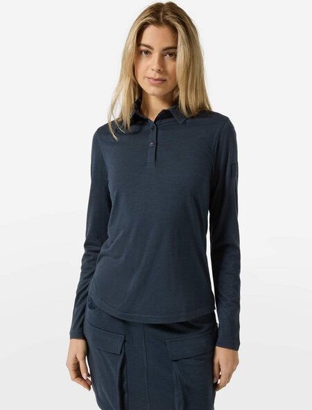super.natural W POLO BIO J LS für Damen, nachhaltig, Merino
