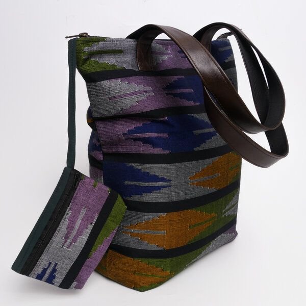 HH Shopper/Tasche aus Dhaka-Stoffen (Tote Bag) von Himal Hemp