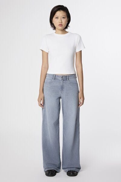 Damen Jeans SUNNY Wide Leg Minimal Stretch DAWN Baumwolle