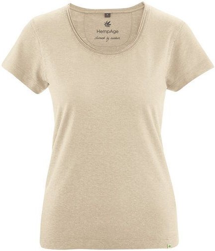 HempAge Damen T-Shirt mit Rollsaum Hanf/Bio-Baumwolle