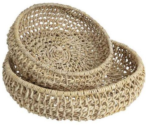 Originalhome Natürliches Tablett aus Abaca, Lanting, handgefertigt, 2er Set