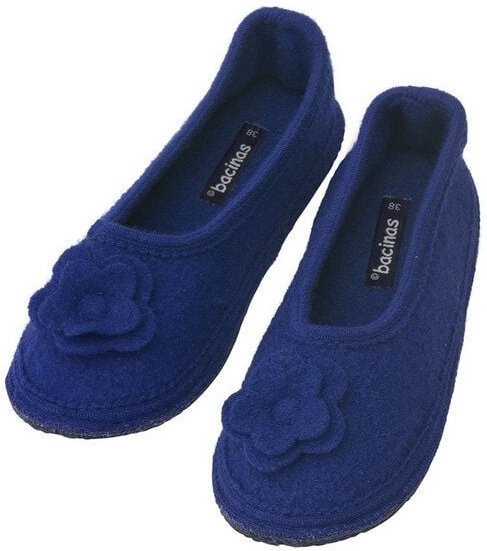 Bacinas Warme Ballerina Hausschuhe Damen Schurwolle Wollwalk Filzsohle