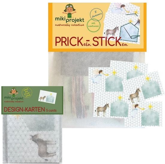 mikiprojekt Bundle Bastelset Prick-Stick 'Christmas' + Kartenset 'Esel'
