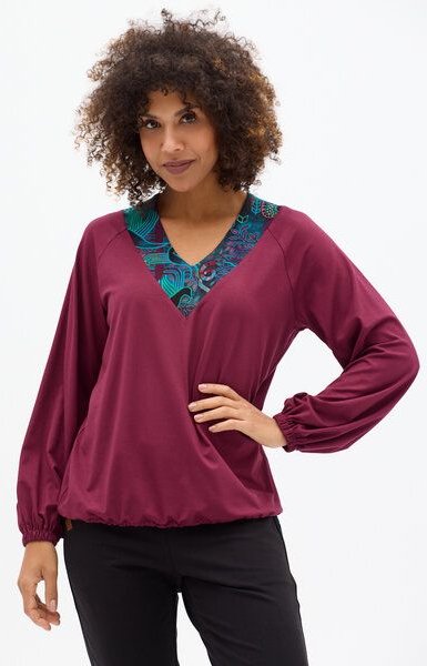 Bluse Solola – Lockere Passform mit verstellbarem Saum – Raglanärmel – Ausschnitt – Viscose mit Elasthan – Fair produzie...