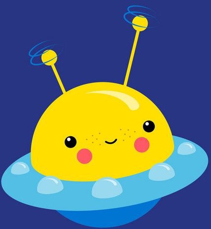 Photocircle Poster / Leinwandbild - Kinderzimmer Kawaii Illustration UFO