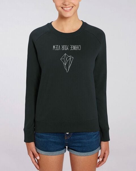 Human Family Bio Damen Rundhals Sweatshirt "Feel - Change your view" - in 7 Farben