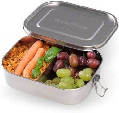 ecolinda Lunchbox aus Edelstahl BENTOKID 1400ml inkl. Zubehör (auslaufsicher)