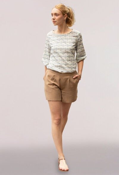 l'amour est bleu Bundfalten-Shorts aus Tencel