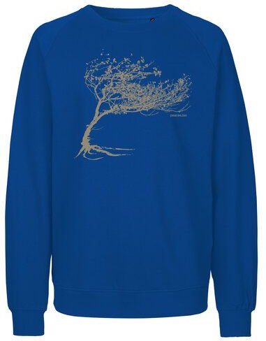 Peaces.bio - handbedruckte Biomode Bio Damen-Sweatshirt Loose Fit Windy Tree