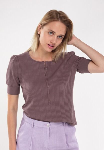 Alma & Lovis Blusenshirt aus feinem Rippen-Jersey | Rib Henley