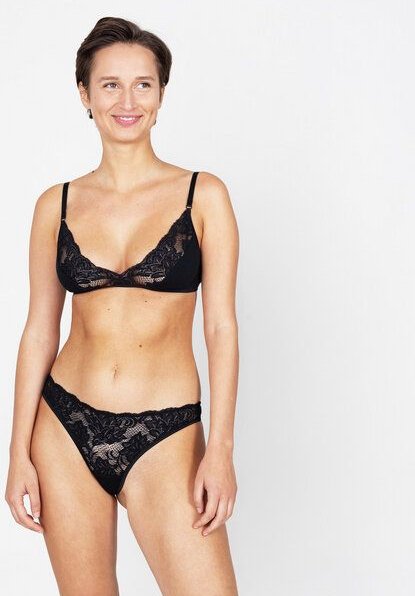 erlich textil Clara bügelloses Bustier mit Spitze aus weichem Modal, made in Europe