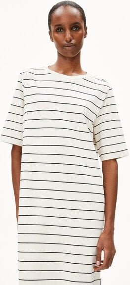 ARMEDANGELS XELINAA FINE STRIPE Damen Heavyweight Jerseykleid aus recyceltem Baumwoll Mix
