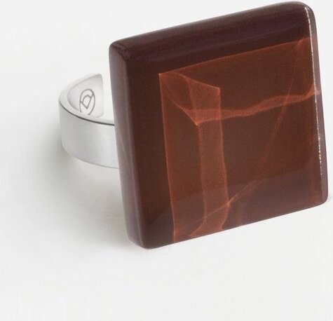 ALEXASCHA Geometrischer Statement Ring aus Glas | PUREFORM