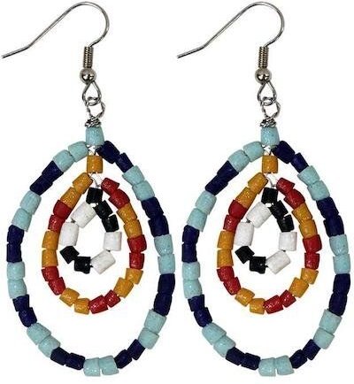 Global Mamas Upcycling Ohrringe Afrika - Namib Multi & Azonto Melon - Glasperlen