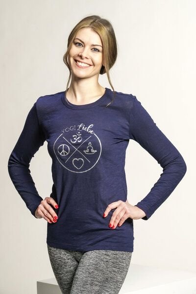 Yoga Damen Longsleeve "YogiLiebe" Bio-Baumwolle