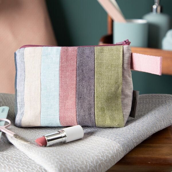 nahtur-design Kosmetiktasche aus 100% Leinen | Kleine Leinentasche
