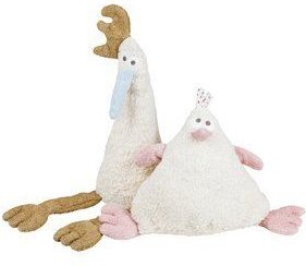 Efie Set Spiel & Kuschel Huhn + Hahn natur
