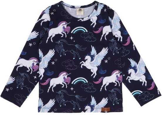Bio-Baumwolle Unicorns & Pegasuses T-Shirt in Blau - GOTS-Zertifiziert, Fair Trade – Walkiddy