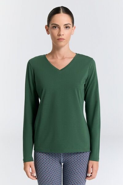 Thumbnail - Leela Cotton Damen V-Neck Langarmshirt