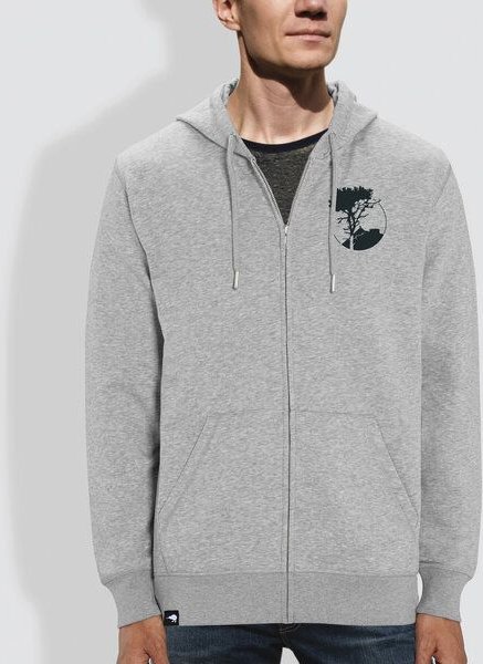 little kiwi Herren Hoodie, "Auf der Spitze", Heather Grey