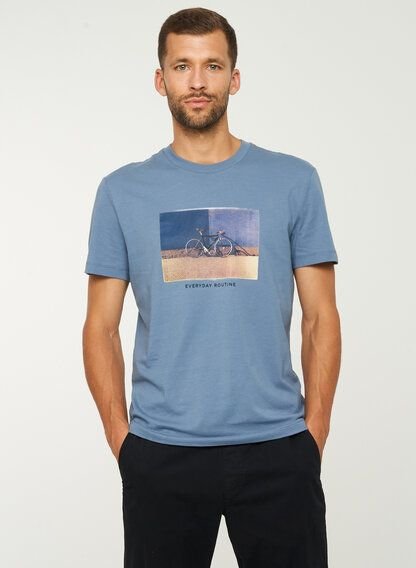 Herren T-Shirt aus Bio-Baumwolle - AGAVE BIKE WALL - recolution