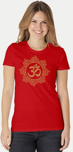 Peaces.bio - handbedruckte Biomode Bio-Damen-T-Shirt "Classic Om"