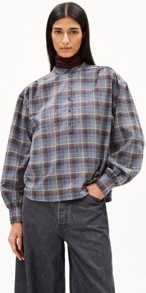 ARMEDANGELS EFINARAA CHECK Damen Bluse aus Bio-Baumwolle