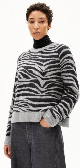Thumbnail - ARMEDANGELS LILIRIAA ZEBRARAA Damen Pullover aus Bio-Woll Mix