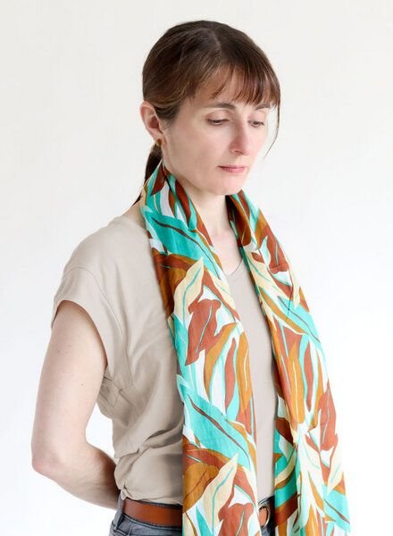 Djian Schal aus 100% Bio-Baumwolle – Big Leaves