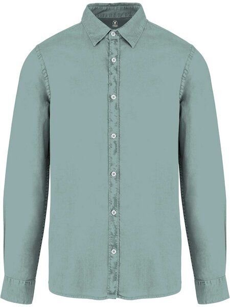 YTWOO Umweltfreundliches ausgewaschenes Herrenhemd aus Bio-Baumwolle