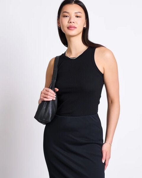 Thumbnail - JAN 'N JUNE TRANSPARENT BACK TANK TOP HOLMEN BLACK