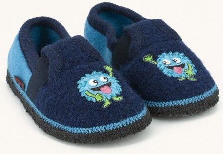 Kitz-Pichler Bobby Floh Kinder-Hausschuh für Jungen & Mädchen aus 100% Schurwolle - Warme Filz-Pantoffel