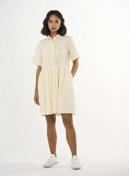KnowledgeCotton Apparel Hemdkleid - Seersucker short shirt dress - aus Bio-Baumwolle