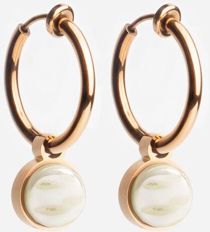 ALEXASCHA Roségold Clip Creolen mit Anhänger | Mix & Match