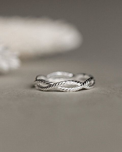 lille mus Ring 'Kordel' 925 Silber / vergoldet