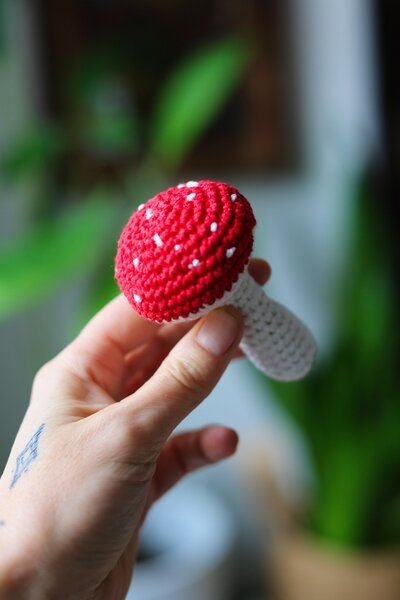 Rassel Greifling *Fliegenpilz* Bio Baumwolle | NoniKids Berlin