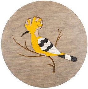 BeWooden Holzbild Wanddekoration – Wiedehopf | Handgefertigtes Dekor aus Birken- und Eichenholz