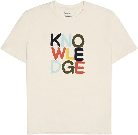 Thumbnail - KnowledgeCotton Apparel T-Shirt Regular Print Egret