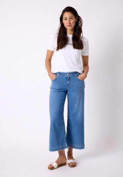 FUTURE:PEOPLE. 06:14 PALAZZO CROPPED- Damen Jeans aus leichtem Stretch-Denim aus Bio-Baumwoll/ Tencel-Mix (30614 0 1004)