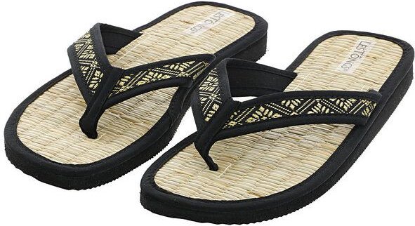 Thumbnail - Les Tôngs JUNCUS-V Brokat gesunde Zimtlatschen - vegane Flip-Flops mit Zimtsohle