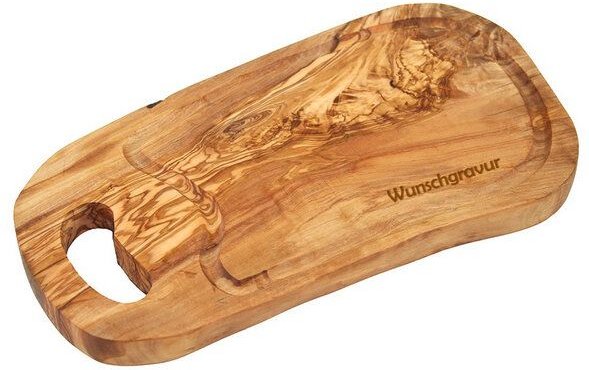Thumbnail - Olivenholz erleben Steakbrett mit Grifflasche & Rille, XXL (ca.45 cm)
