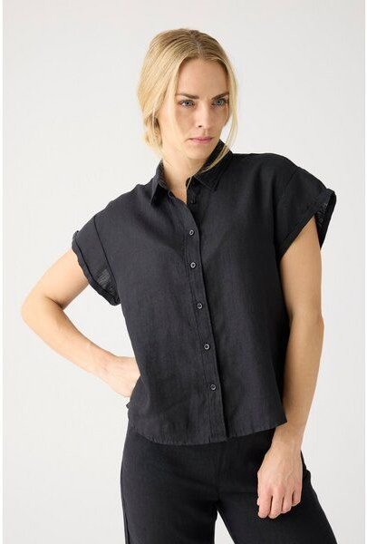 KnowledgeCotton Apparel ASTER faltbares Kurzarm-Leinenhemd - Bio-Leinen - GOTS/Vegan