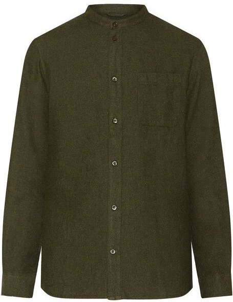 KnowledgeCotton Apparel Flanell-Hemd mit Stehkragen Regular Fit