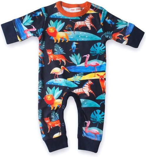 Curious Stories Strampler für Babys aus Bio-Baumwolle mit dem schönen Print "Tropical"