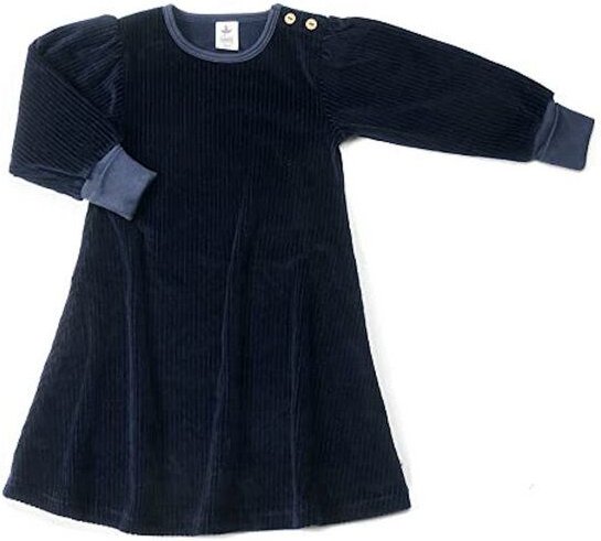 Leela Cotton Nachhaltiges Kinder Langarmkleid aus Cordstoff – 100% Bio Baumwolle Langarm-Kleid für Mädchen, Strickkleid ...