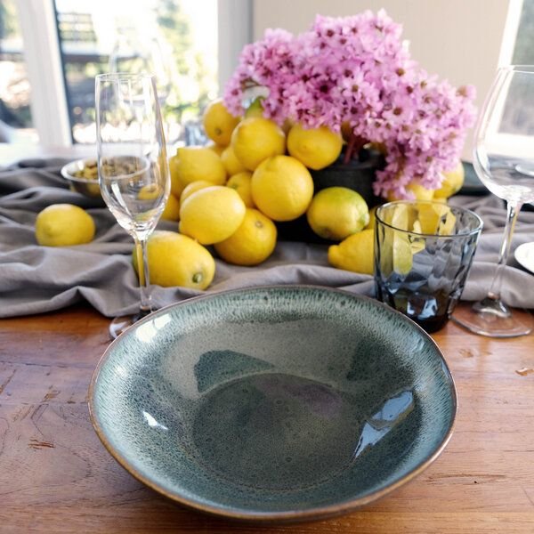 Izanami Tableware Handgemachter Pasta Teller 4-8er Set (⌀ 22,5 cm) aus Steinzeug - Krumme Lanke