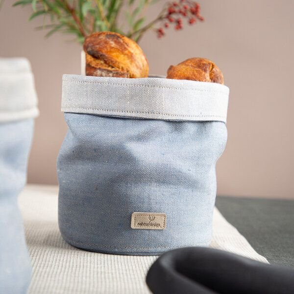 nahtur-design Brotkorb, Obstkorb oder Utensilo aus Bioleinen