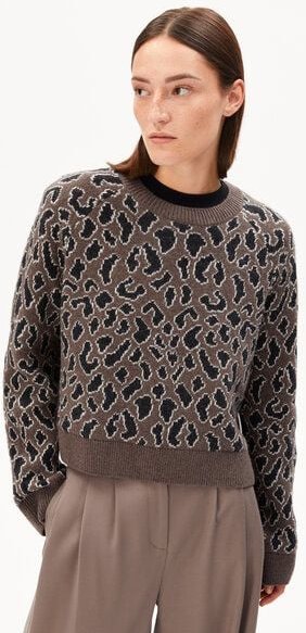 Thumbnail - ARMEDANGELS DILIRIAA LEOPAA Damen Pullover aus recyclem Bio-Woll Mix